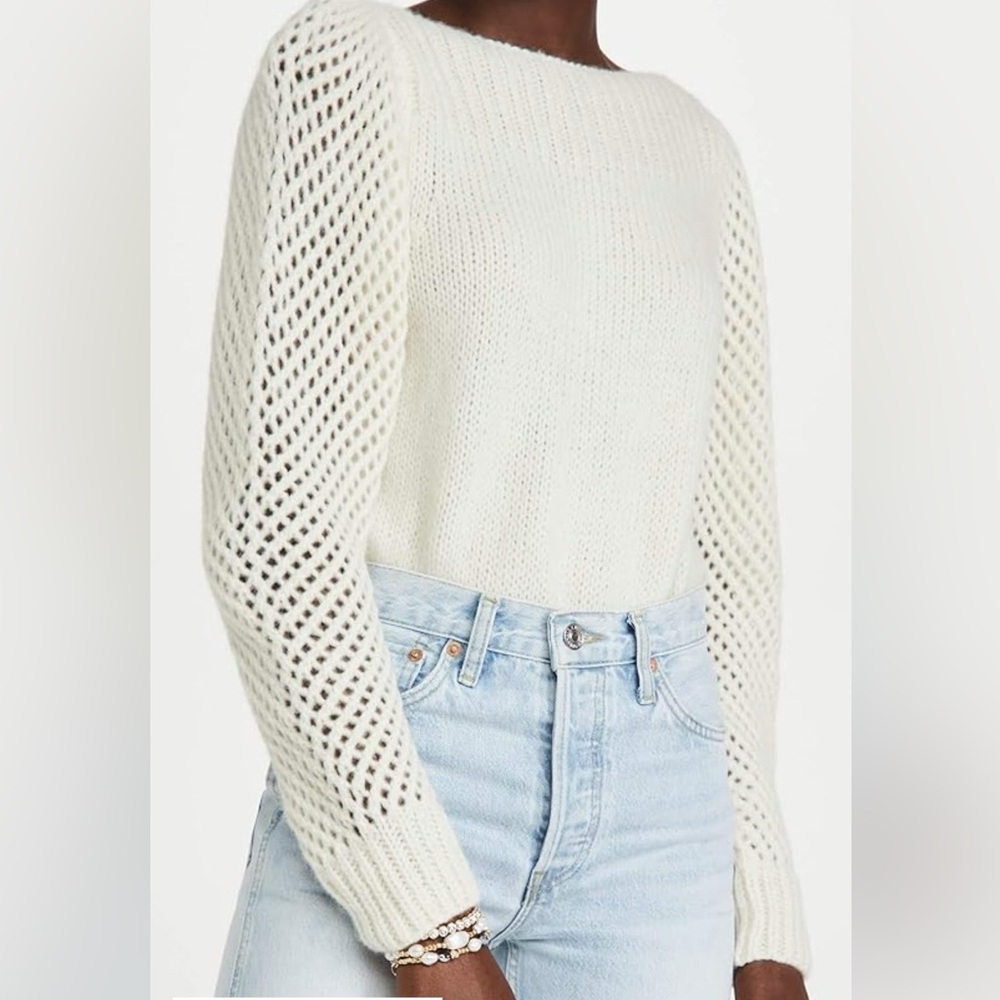 LoveShackFancy Cream Alpaca Knit Sweater